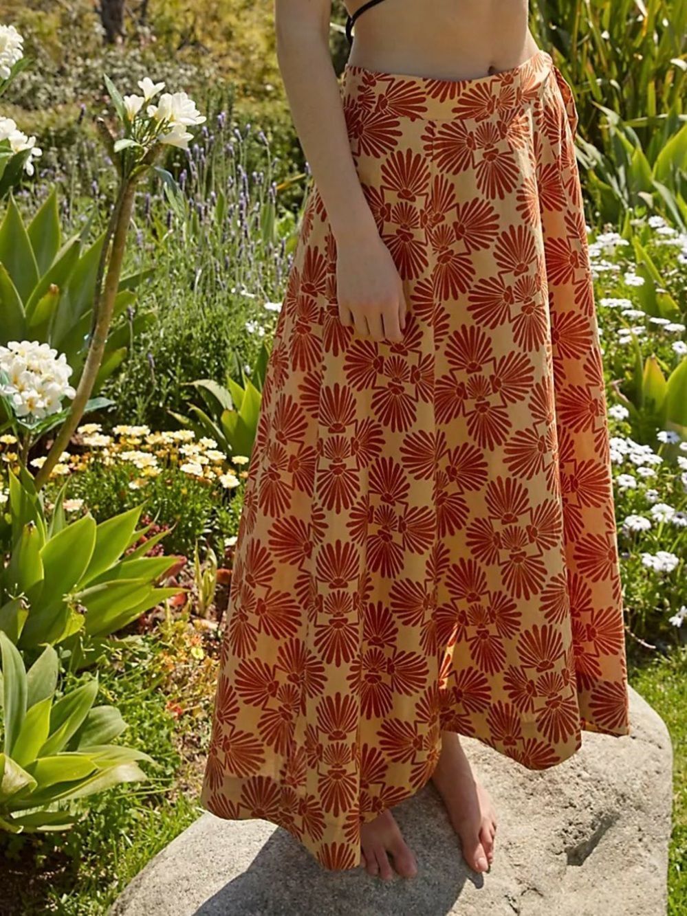 NWT Free People Intimately Free Beach Party Sarong Floral Maxi wrap skirt size S - Picture 3 of 4